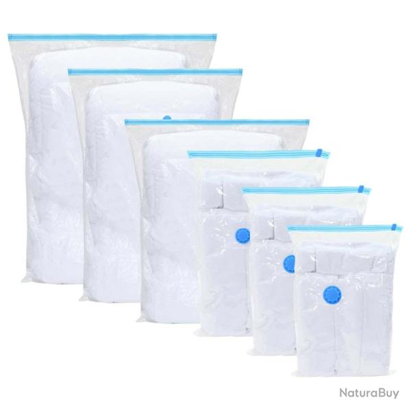 Sacs de rangement 5 pcs Transparent et Bleu 70 x 50 cm