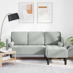 Ensemble de Canap&eacute;s avec coussin Gris clair Polyester