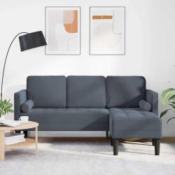 Ensemble de Canap&eacute;s avec coussin Gris fonc&eacute; Polyester