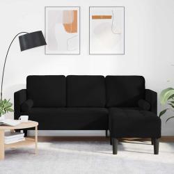 Ensemble de Canap&eacute;s avec coussin Noir Polyester