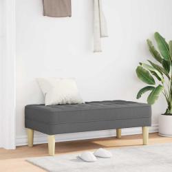 banc avec coussin Gris fonc&eacute; 113 x 57 x 39 cm tissu