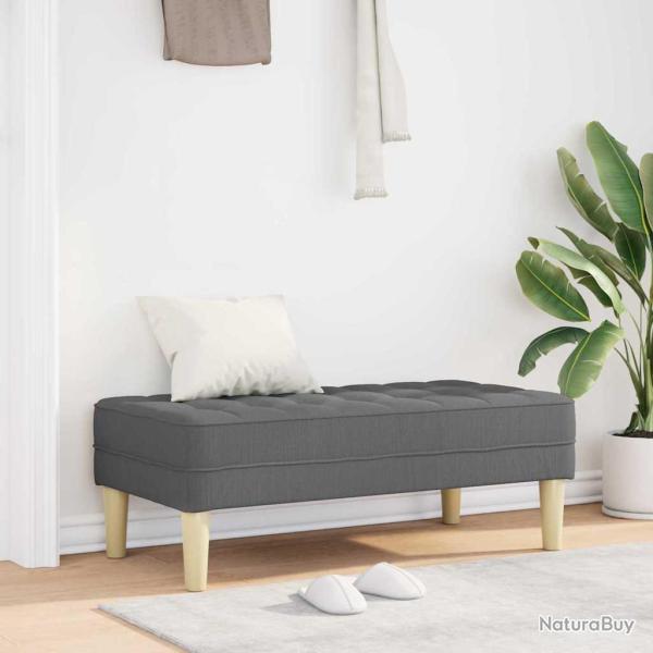 banc avec coussin Gris fonc� 113 x 57 x 39 cm tissu
