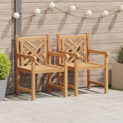Chaise de 2 pcs 60 x 58 x 90 cm Bois de teck massif