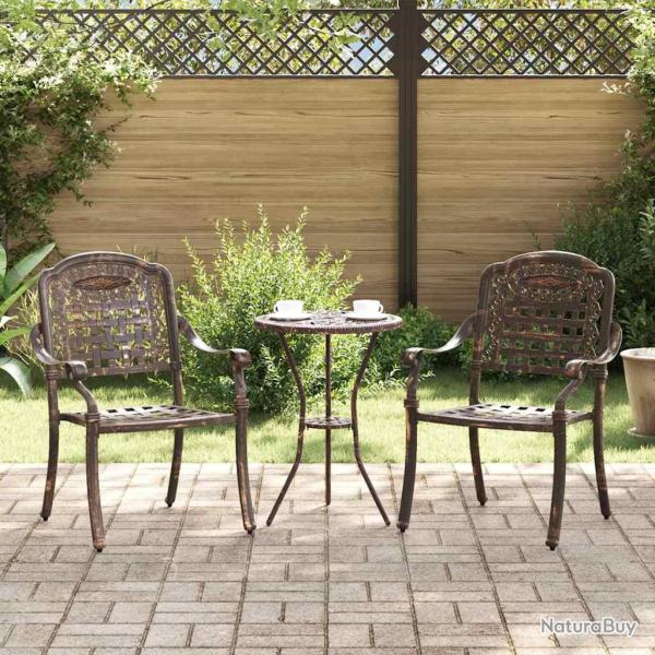 Chaise de 2 pcs Bronze 55 x 56,5 x 91cm Aluminium