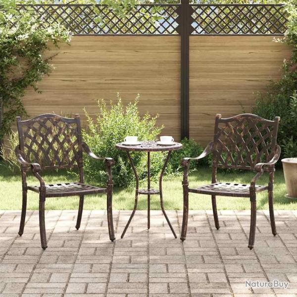 Chaise de 2 pcs Bronze 56 x 55 x 92,5 cm Aluminium