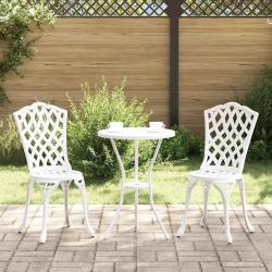 Ensemble bistro de 3 pcs Blanc Aluminium