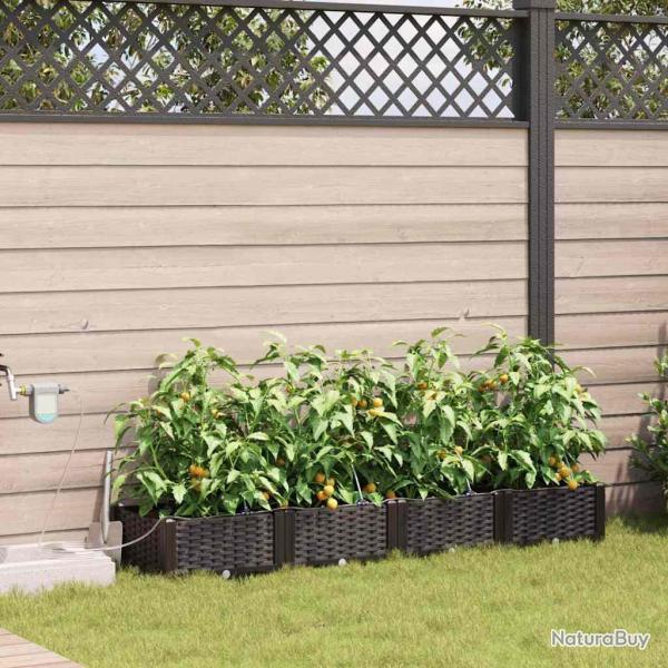 Cache-pot de 4 pc Marron 160 x 40 x 22 cm PP