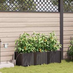 Cache-pot de 3 pc Marron 120 x 40 x 37,5 cm PP