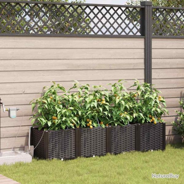 Cache-pot de 4 pc Marron 160 x 40 x 37,5 cm PP