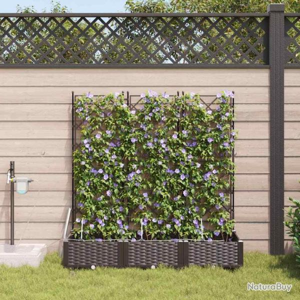 Cache-pot de 3 pc Marron 120 x 40 x 126 cm PP