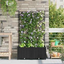 Cache-pot de 2 pc Noir 80 x 40 x 143 cm PP