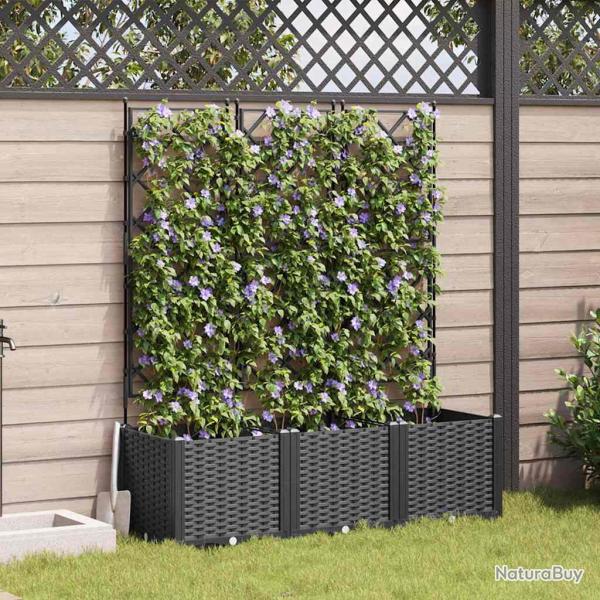 Cache-pot de 3 pc Noir 120 x 40 x 143 cm PP