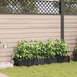 Cache-pot de 4 pc Noir 160 x 40 x 22 cm PP