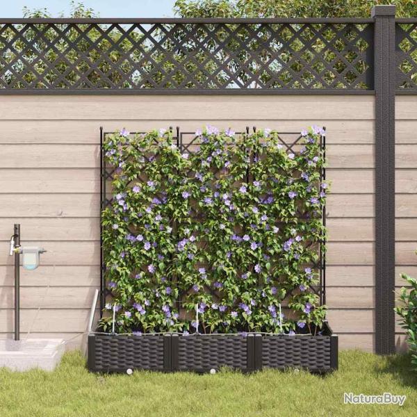 Cache-pot de 3 pc Noir 120 x 40 x 126 cm PP