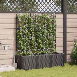 Cache-pot de 3 pc Noir 120 x 40 x 142 cm PP