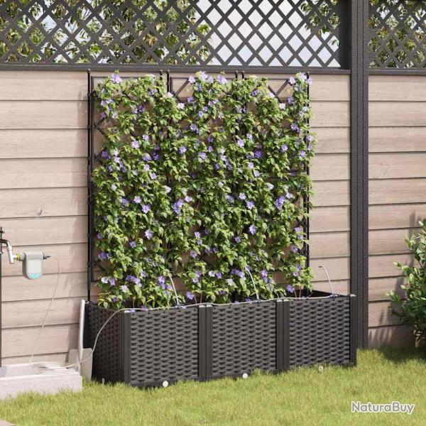 Cache-pot de 3 pc Noir 120 x 40 x 142 cm PP