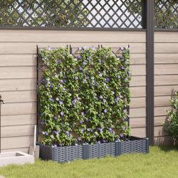 Cache-pot de 3 pc Gris 120 x 40 x 125,5 cm PP