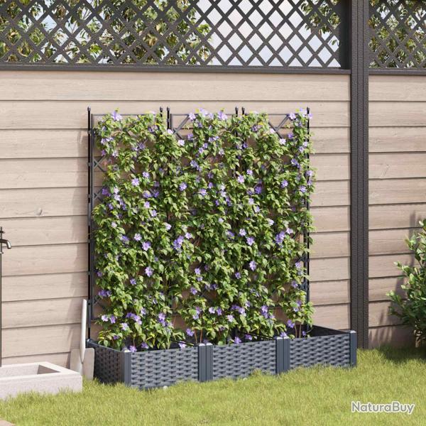 Cache-pot de 3 pc Gris 120 x 40 x 125,5 cm PP