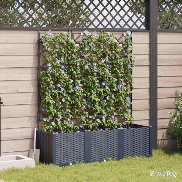 Cache-pot de 3 pc Gris 120 x 40 x 143 cm PP