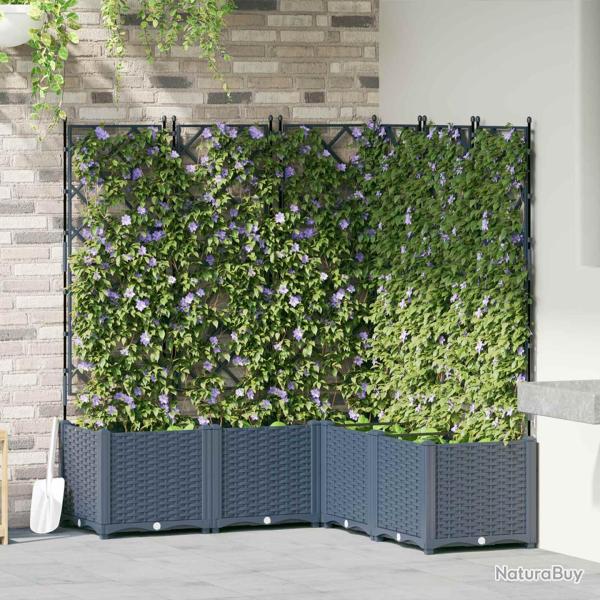 Cache-pot de 5 pc Gris 120 x 120 x 143 cm PP