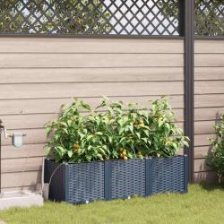 Cache-pot de 3 pc Gris 120 x 40 x 37,5 cm PP