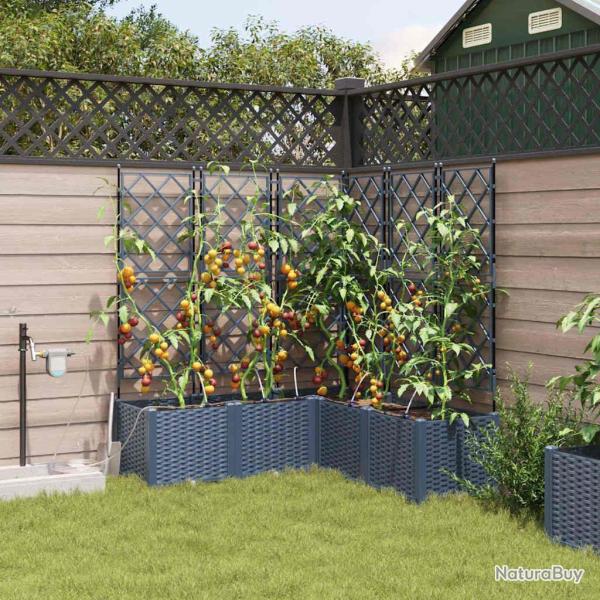 Cache-pot de 5 pc Gris 120 x 120 x 142 cm PP