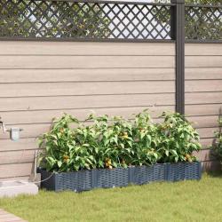Cache-pot de 4 pc Gris clair 160 x 40 x 22 cm PP