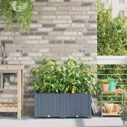 Cache-pot de 2 pc Gris clair 80 x 40 x 37,5 cm PP