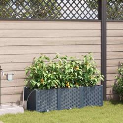 Cache-pot de 3 pc Gris clair 120 x 40 x 37,5 cm PP