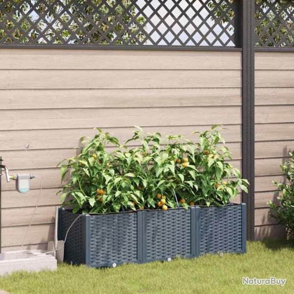 Cache-pot de 3 pc Gris clair 120 x 40 x 37,5 cm PP
