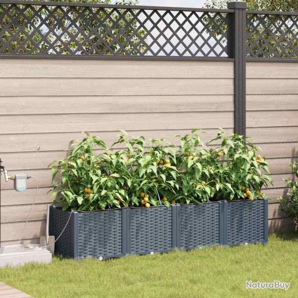 Cache-pot de 4 pc Gris clair 160 x 40 x 37,5 cm PP