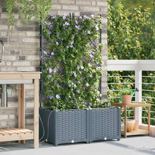 Cache-pot de 2 pc Gris clair 80 x 40 x 142 cm PP