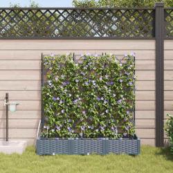 Cache-pot de 3 pc Gris clair 120 x 40 x 126 cm PP