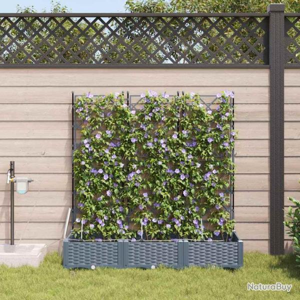 Cache-pot de 3 pc Gris clair 120 x 40 x 126 cm PP