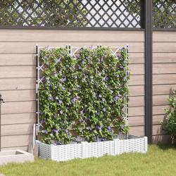 Cache-pot de 3 pc Blanc 120 x 40 x 125,5 cm PP