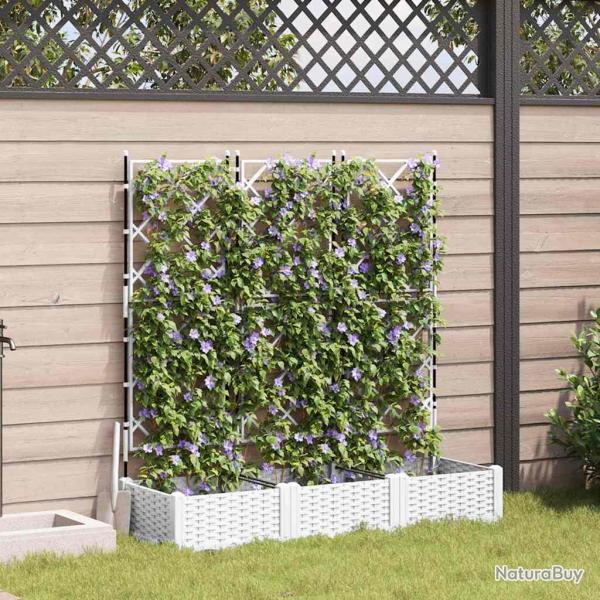Cache-pot de 3 pc Blanc 120 x 40 x 125,5 cm PP