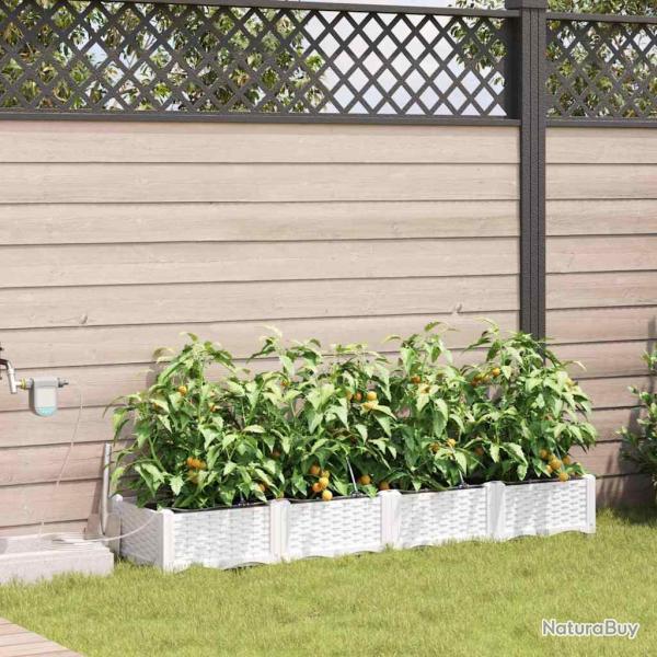 Cache-pot de 4 pc Blanc 160 x 40 x 22 cm PP