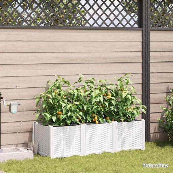 Cache-pot de 3 pc Blanc 120 x 40 x 37,5 cm PP