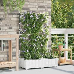Cache-pot de 2 pc Blanc 80 x 40 x 126 cm PP