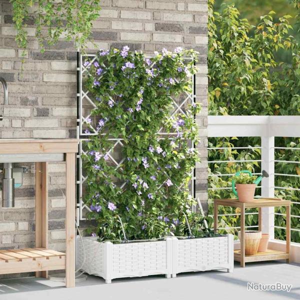 Cache-pot de 2 pc Blanc 80 x 40 x 126 cm PP
