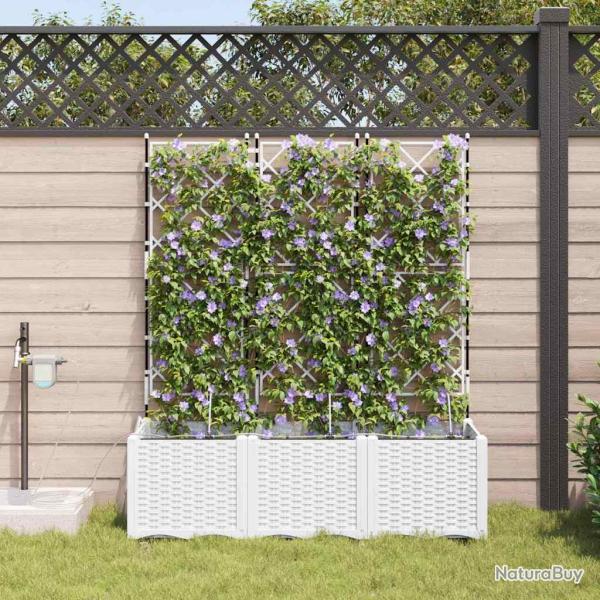 Cache-pot de 3 pc Blanc 120 x 40 x 142 cm PP