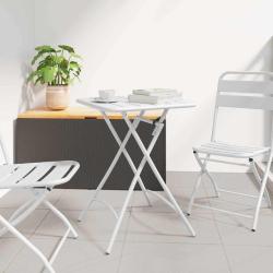 Table bistrot Blanc 55 x 55 x 72,5 cm Acier rev&ecirc;tu de poudre