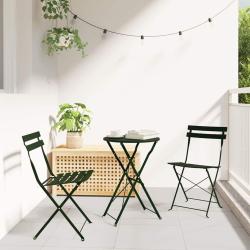 Chaise de pliante 2 pcs Vert 42 x 46 x 82cm M&eacute;tal