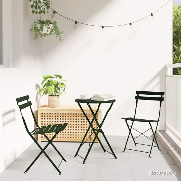 Chaise de pliante 2 pcs Vert 42 x 46 x 82cm M�tal