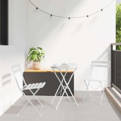 Chaise de pliante 2 pcs Blanc 42 x 46 x 82cm M&eacute;tal
