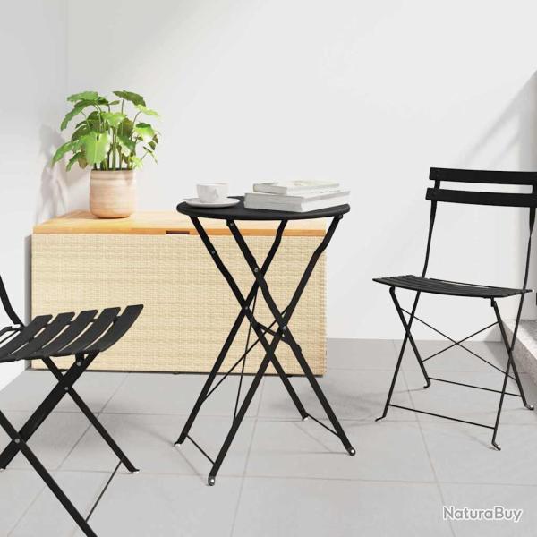 Table bistrot Anthracite � 50 x 71 cm Acier rev�tu de poudre