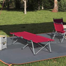 Lit de camping pliant, rouge, 194 &times; 62,5 &times; 42,5 cm