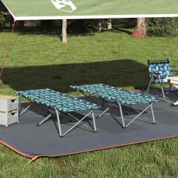 Lit de camping pliant 2 pcs Foret 194 x 62,5 x 42,5 cm