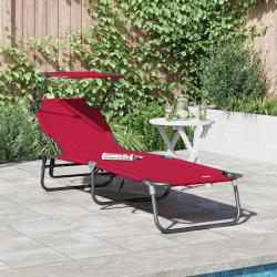 Chaise longue pliante Rouge 190 x 57 x 81 cm oxford