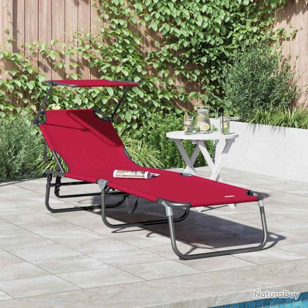 Chaise longue pliante Rouge 190 x 57 x 81 cm oxford